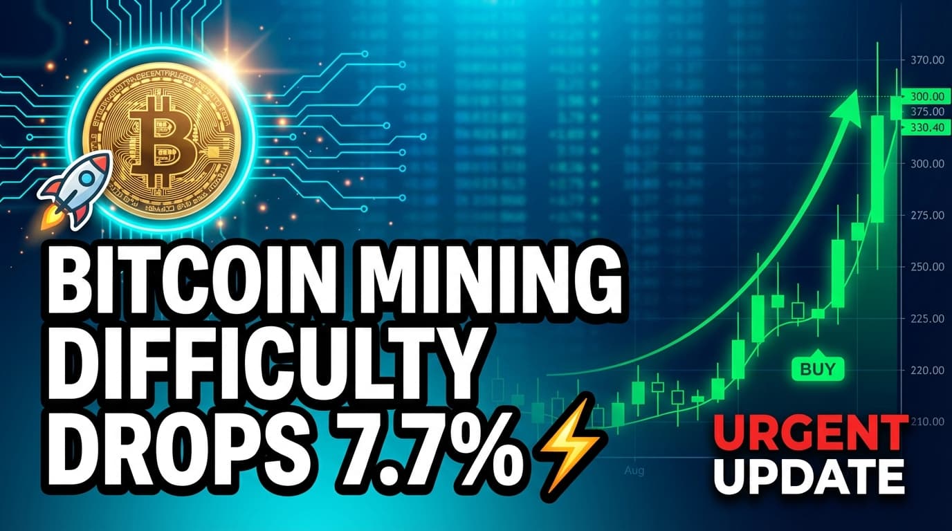 Bitcoin Mining Difficulty Drops 7.7% Amid Miner Pressure