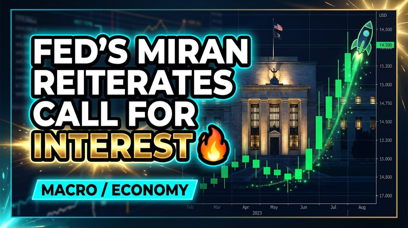 Fed's Miran Reiterates Call for Interest Rate Cuts