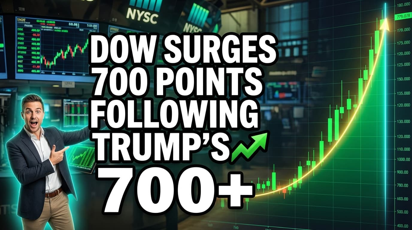 Dow Surges 700 Points Following Trump's Iran Comments; Nvidia Gains