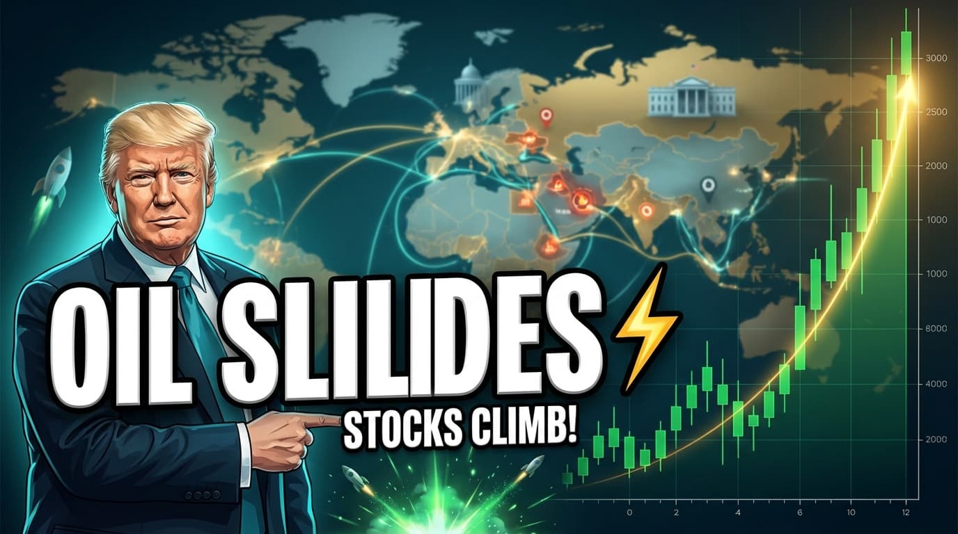 Oil Slides, Stocks Climb Following Trump's Iran Reprieve