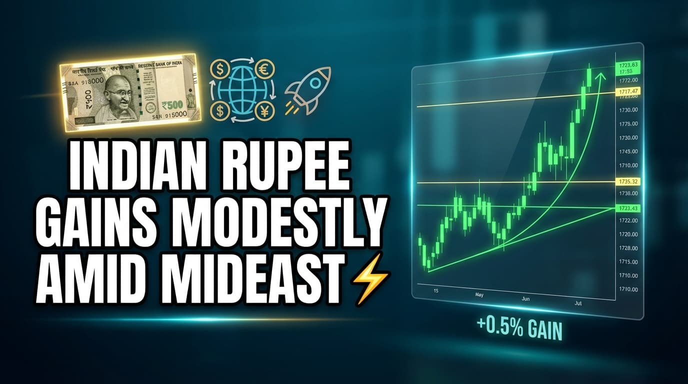 Indian Rupee Gains Modestly Amid Mideast Uncertainty, Outflows Limit Upside