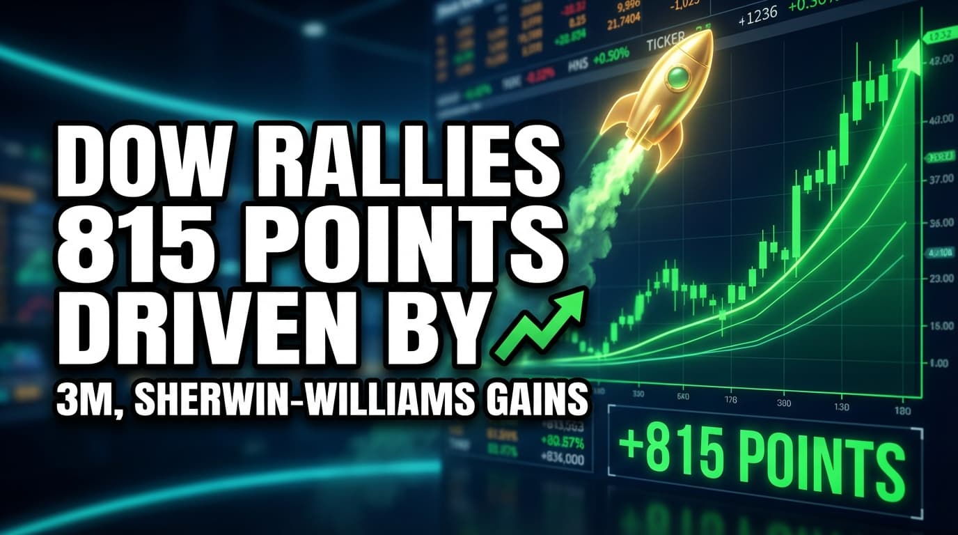 Dow Rallies 815 Points Driven by 3M, Sherwin-Williams Gains