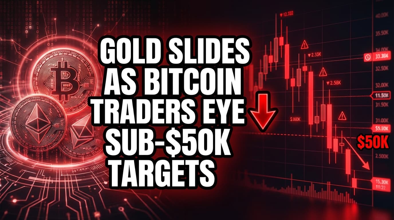 Gold Slides as Bitcoin Traders Eye Sub-$50K Targets Amid Geopolitical Risks