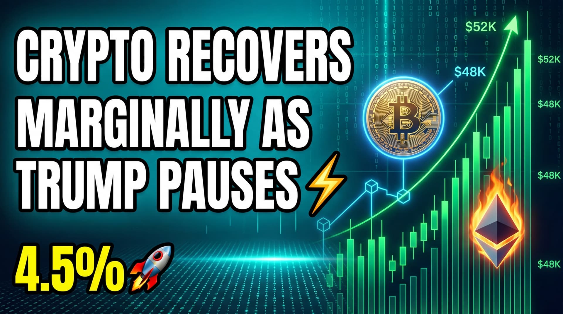 Crypto Recovers Marginally as Trump Pauses Iran Strikes; Oil, Bonds Surge