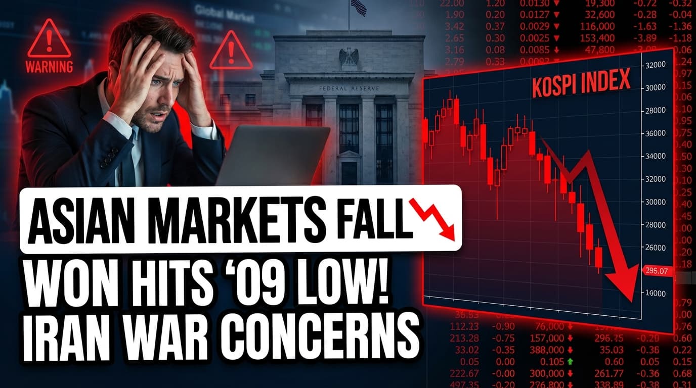 Asian Markets Fall, Kospi Leads Losses as Won Hits 2009 Low Amid Iran War Concerns