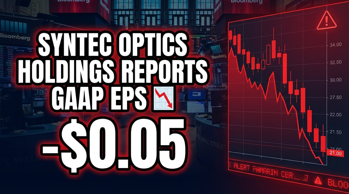 Syntec Optics Holdings Reports GAAP EPS of -$0.05, Revenue of $28.08 Million