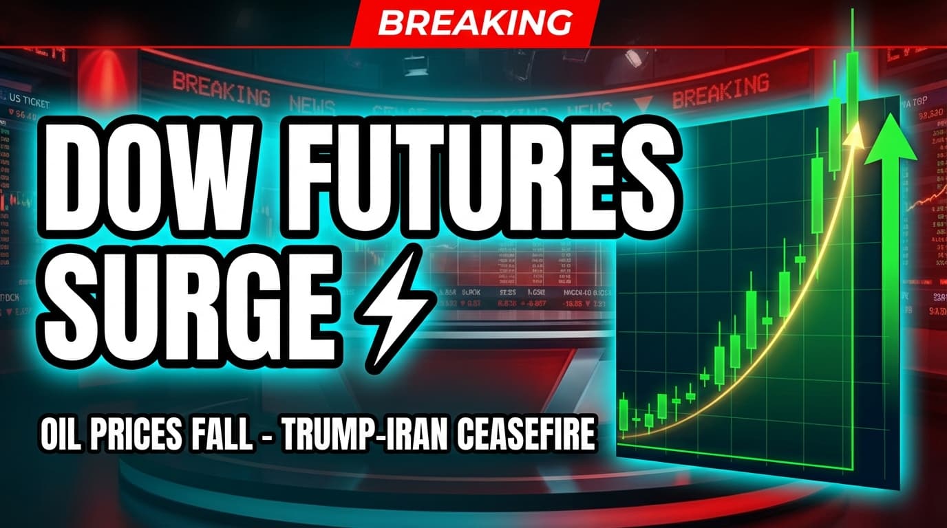 Dow Futures Surge, Oil Prices Fall on Trump-Iran Ceasefire