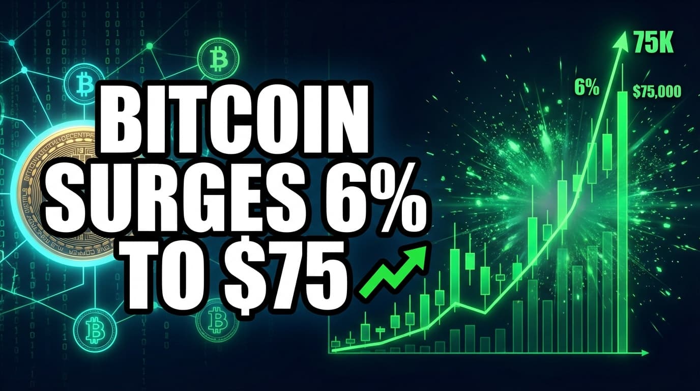 Bitcoin Surges 6% to $75,000 Amid Accelerated Short Liquidations
