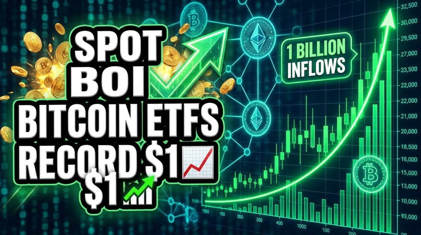 Spot Bitcoin ETFs Record $1 Billion Weekly Inflows Amid Renewed Risk Appetite