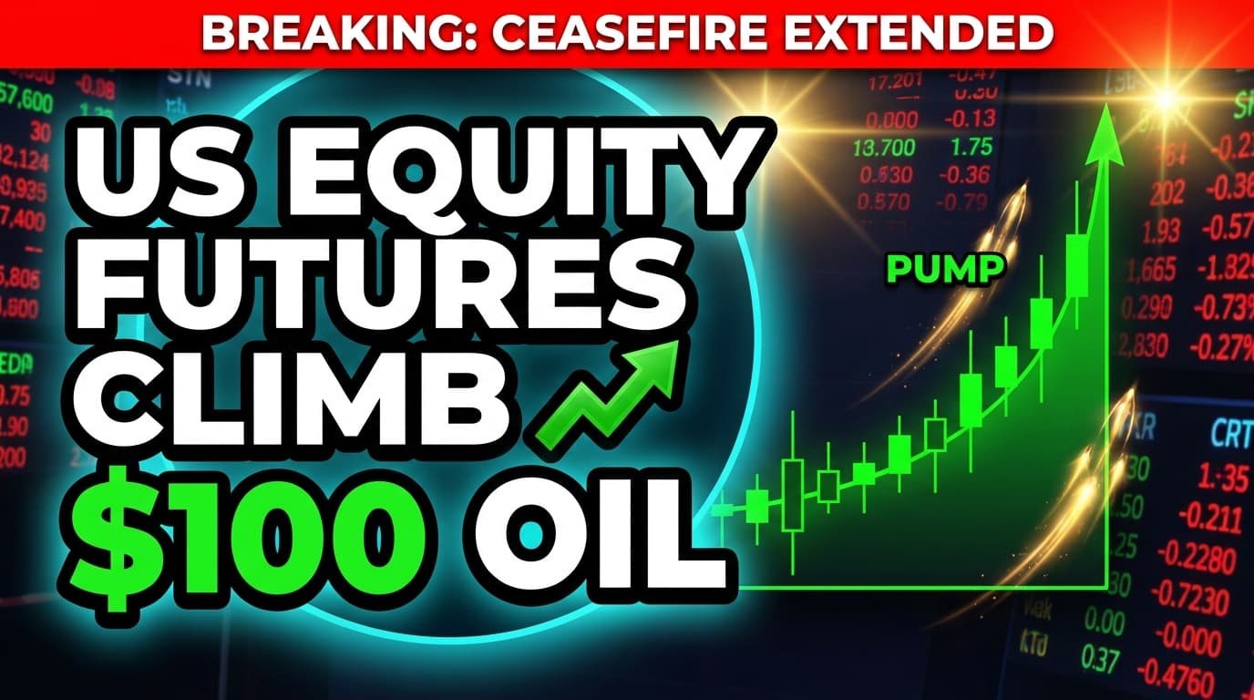 US Equity Futures Climb, Brent Oil Hits $100 After Trump Extends Ceasefire