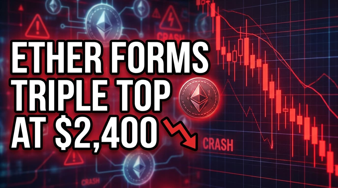 Ether Forms Triple Top at $2,400, Signaling Potential Bearish Reversal