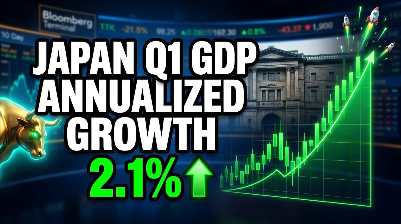 Japan Q1 GDP Annualized Growth Exceeds Forecasts at 2.1%