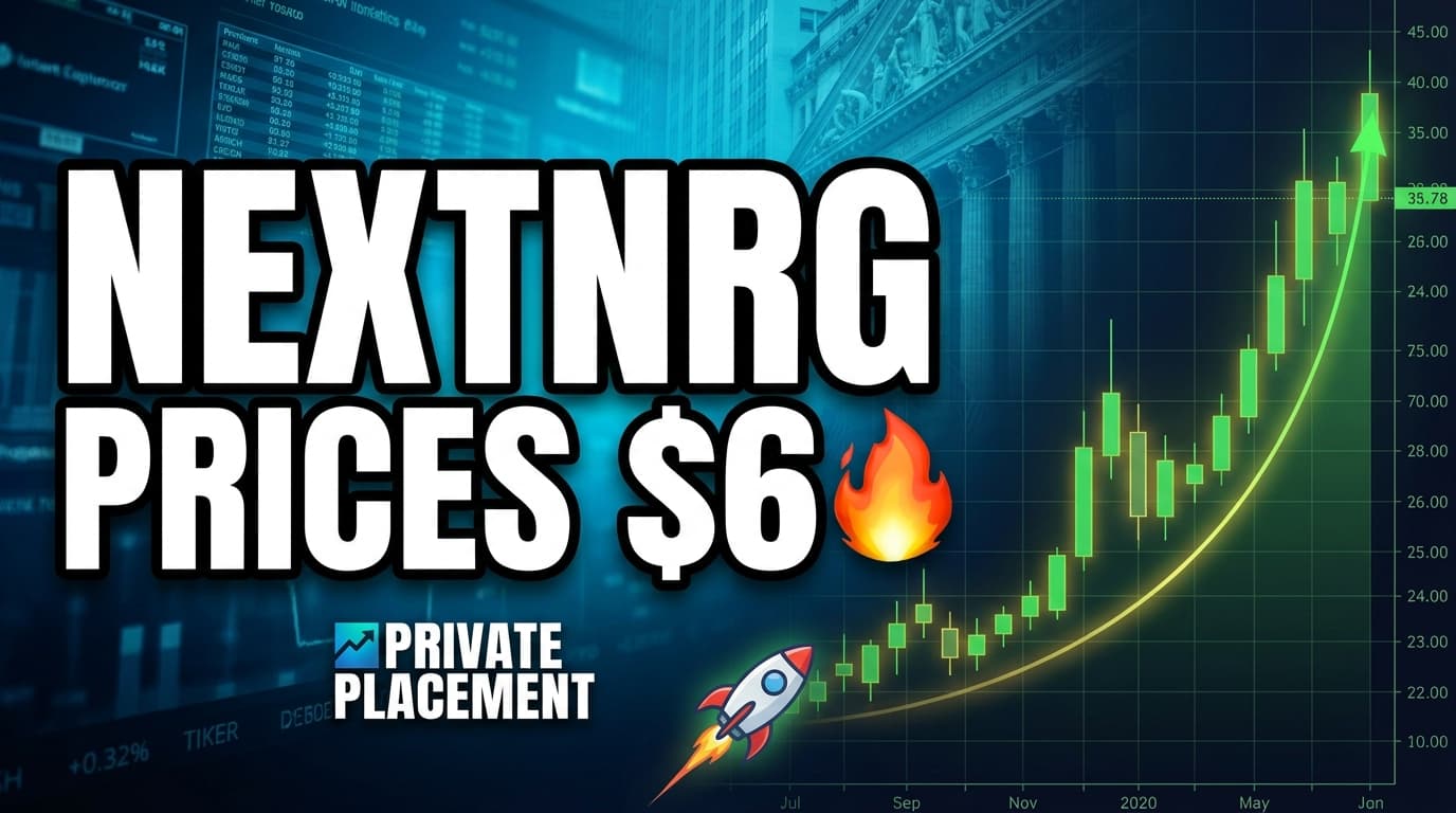 NextNRG Prices $6.4 Million Private Placement of Common Stock