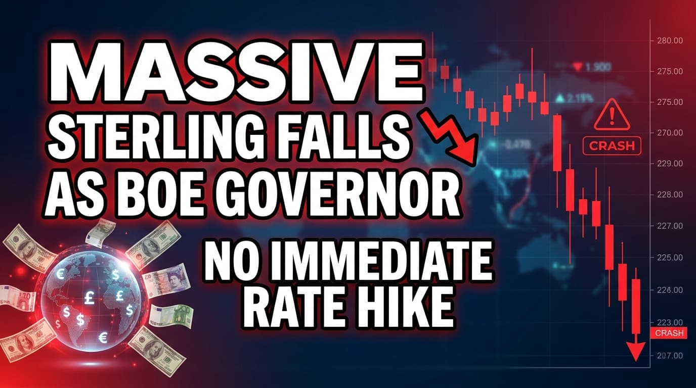 Sterling Falls as BoE Governor Bailey Signals No Immediate Rate Hike
