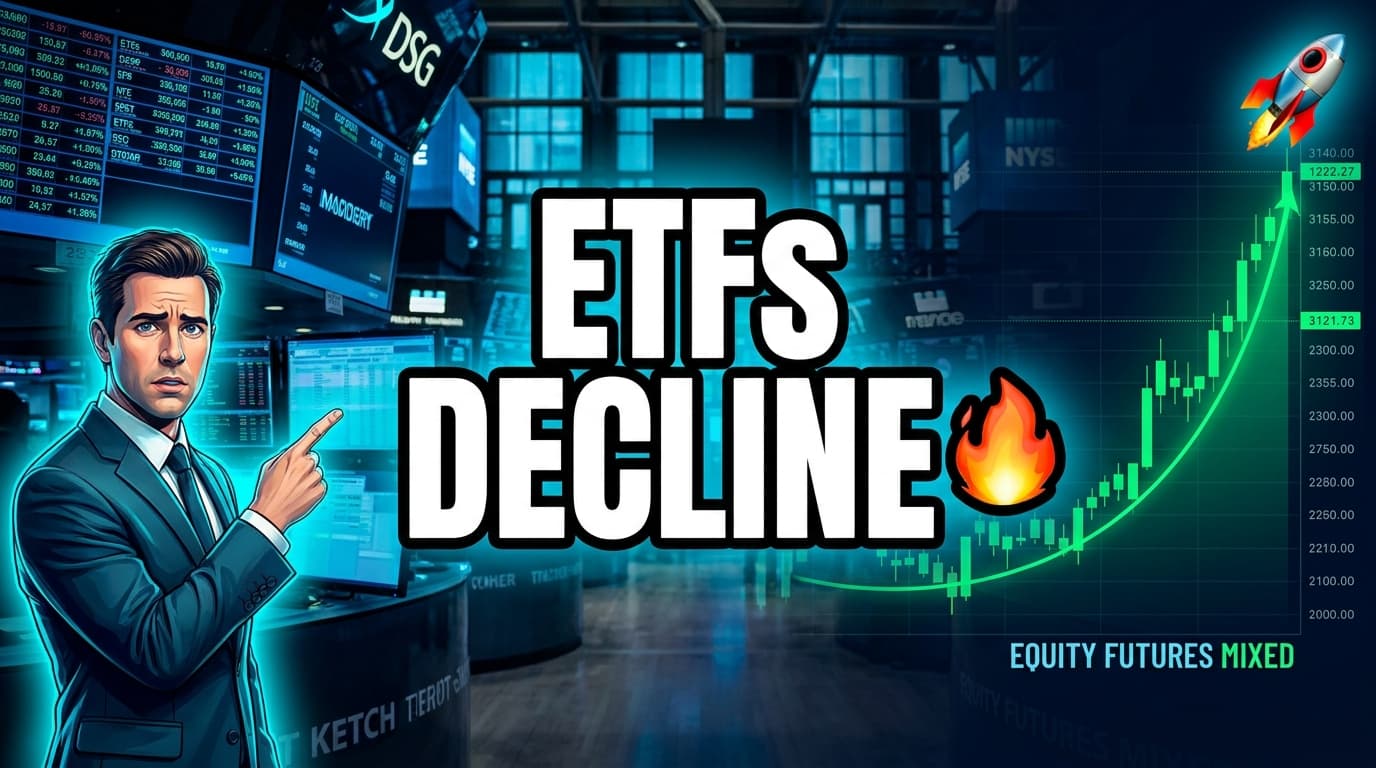 ETFs Decline, Equity Futures Mixed Pre-Bell as Investors Assess Economic Data