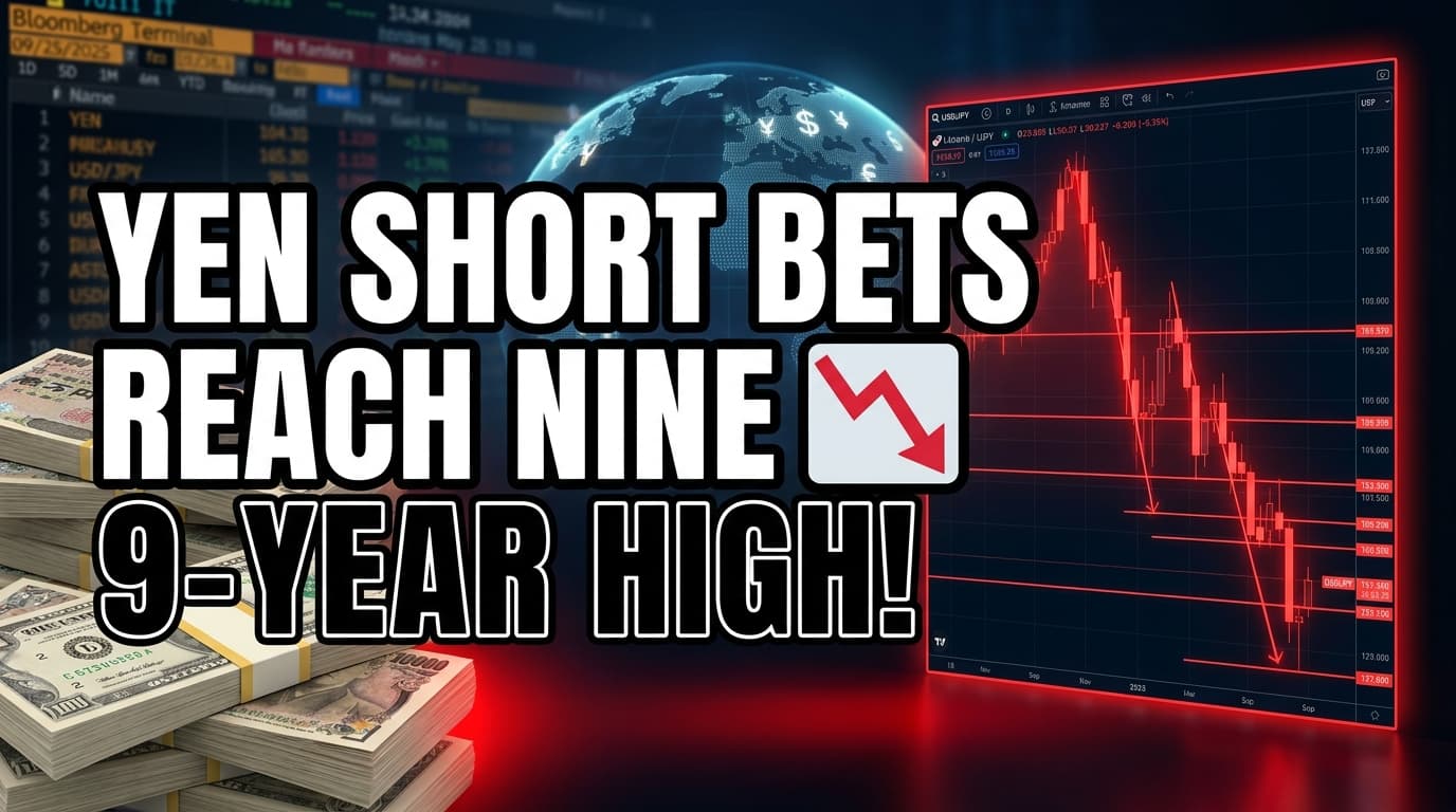 Yen Short Bets Reach Nine-Year High Ahead of BOJ Rate Decision