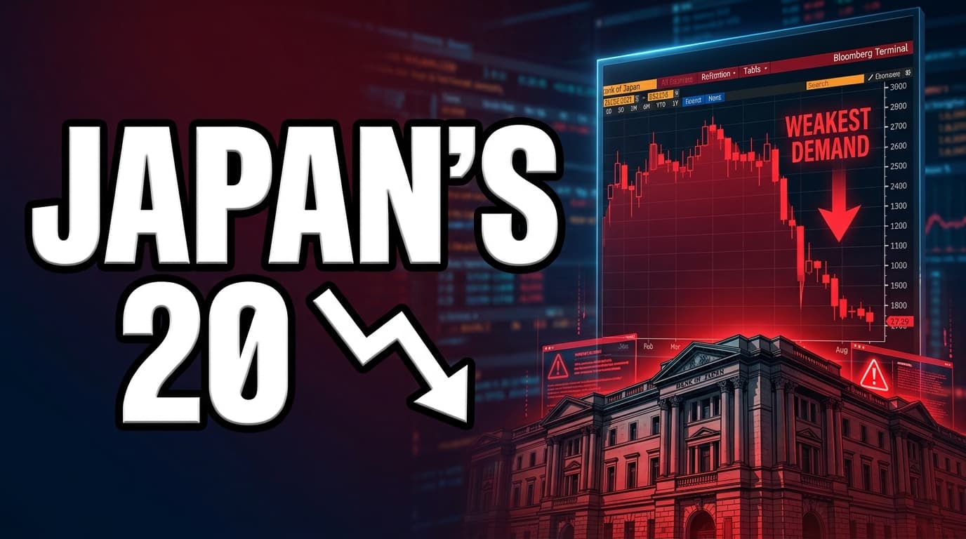 Japan's 20-Year Bond Auction Draws Weakest Demand Since May 2025 Rout