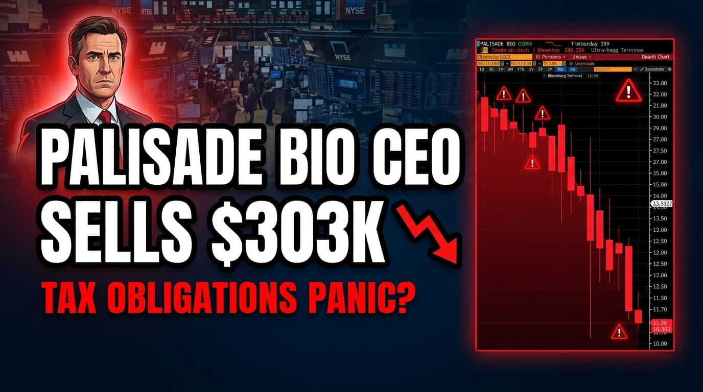 Palisade Bio CEO, CFO Sells $303K in Stock for Tax Obligations