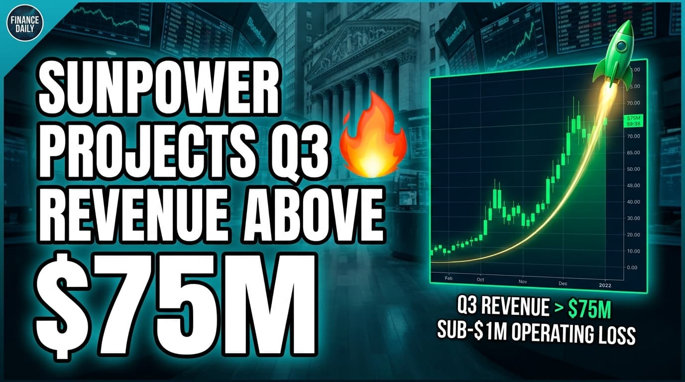 SunPower Projects Q3 Revenue Above $75M, Aims for Sub-$1M Operating Loss