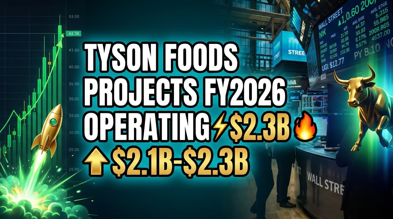 Tyson Foods Projects FY2026 Operating Income $2.1B-$2.3B, Forecasts Beef Segment Loss