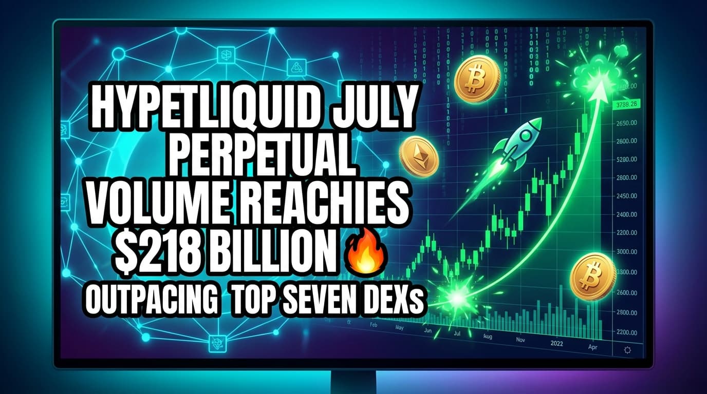 Hyperliquid July Perpetual Volume Reaches $218 Billion, Outpacing Top Seven DEXs