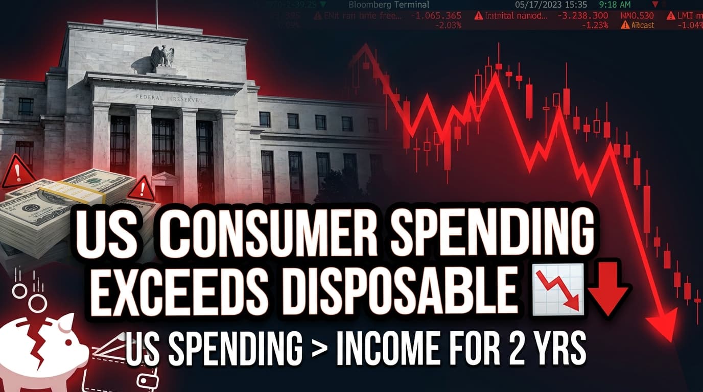 US Consumer Spending Exceeds Disposable Income for Two Years