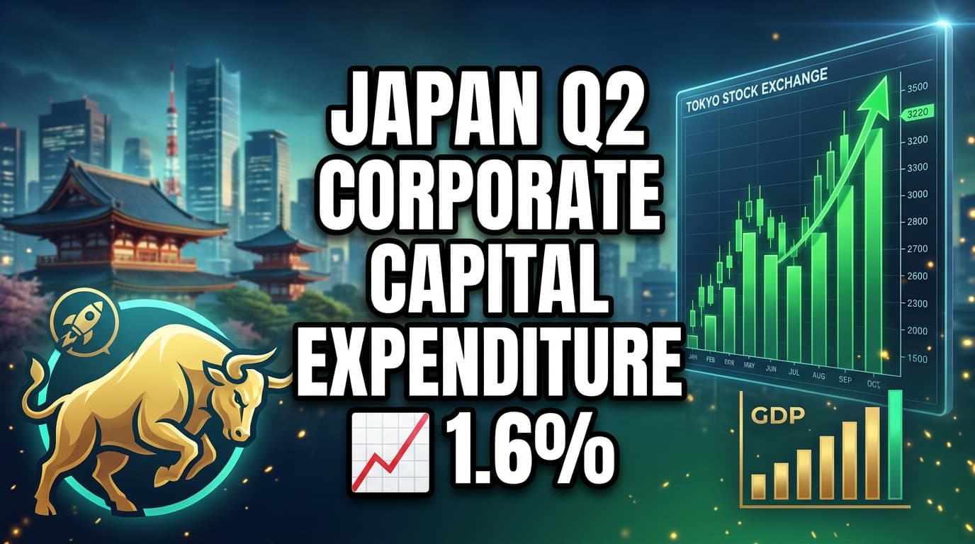 Japan Q2 Corporate Capital Expenditure Rises 1.6% Year-Over-Year