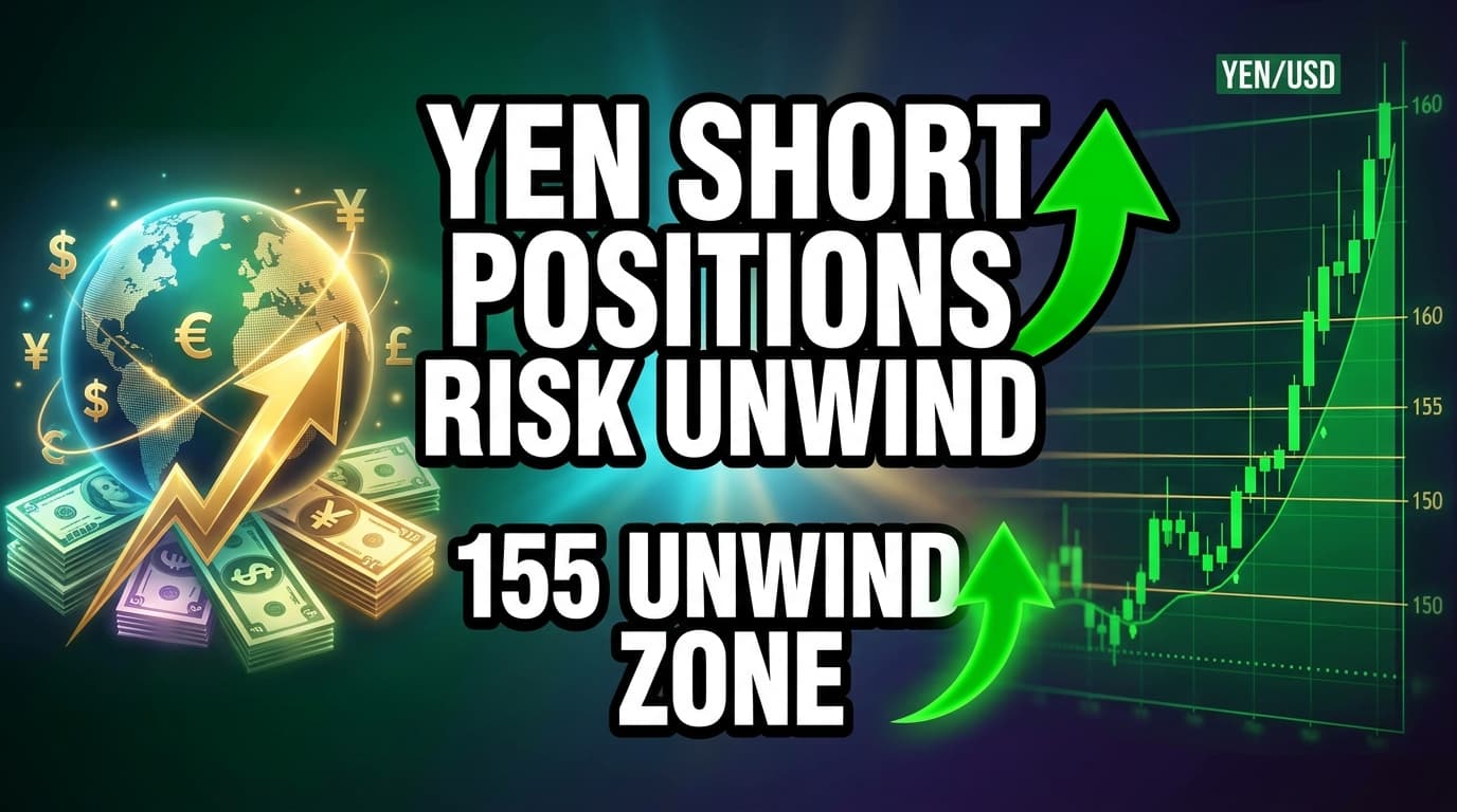 Yen Short Positions Risk Unwind Below 155, JPMorgan Warns