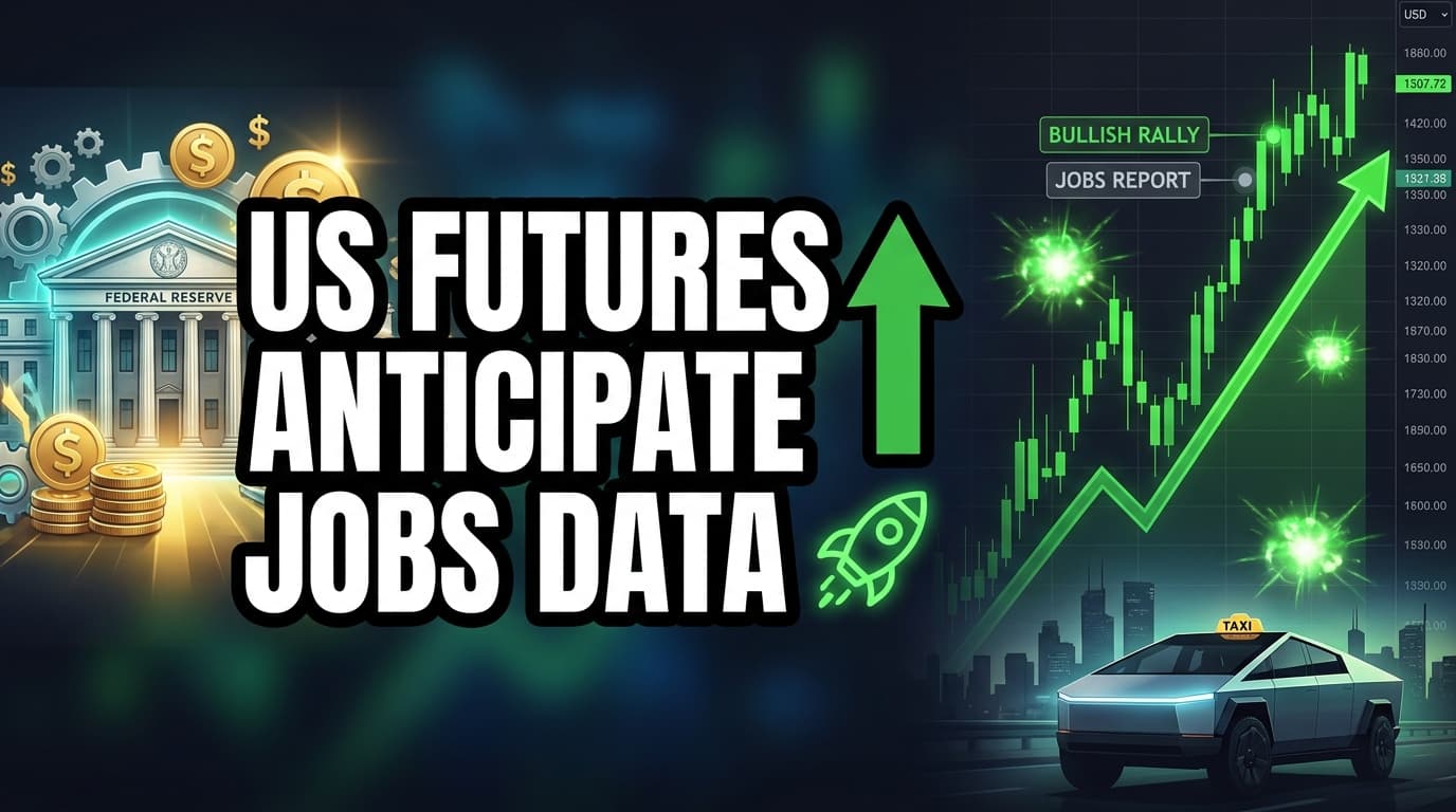 US Futures Anticipate Jobs Data After Bullish Market Rally; Tesla Cybercabs Launch
