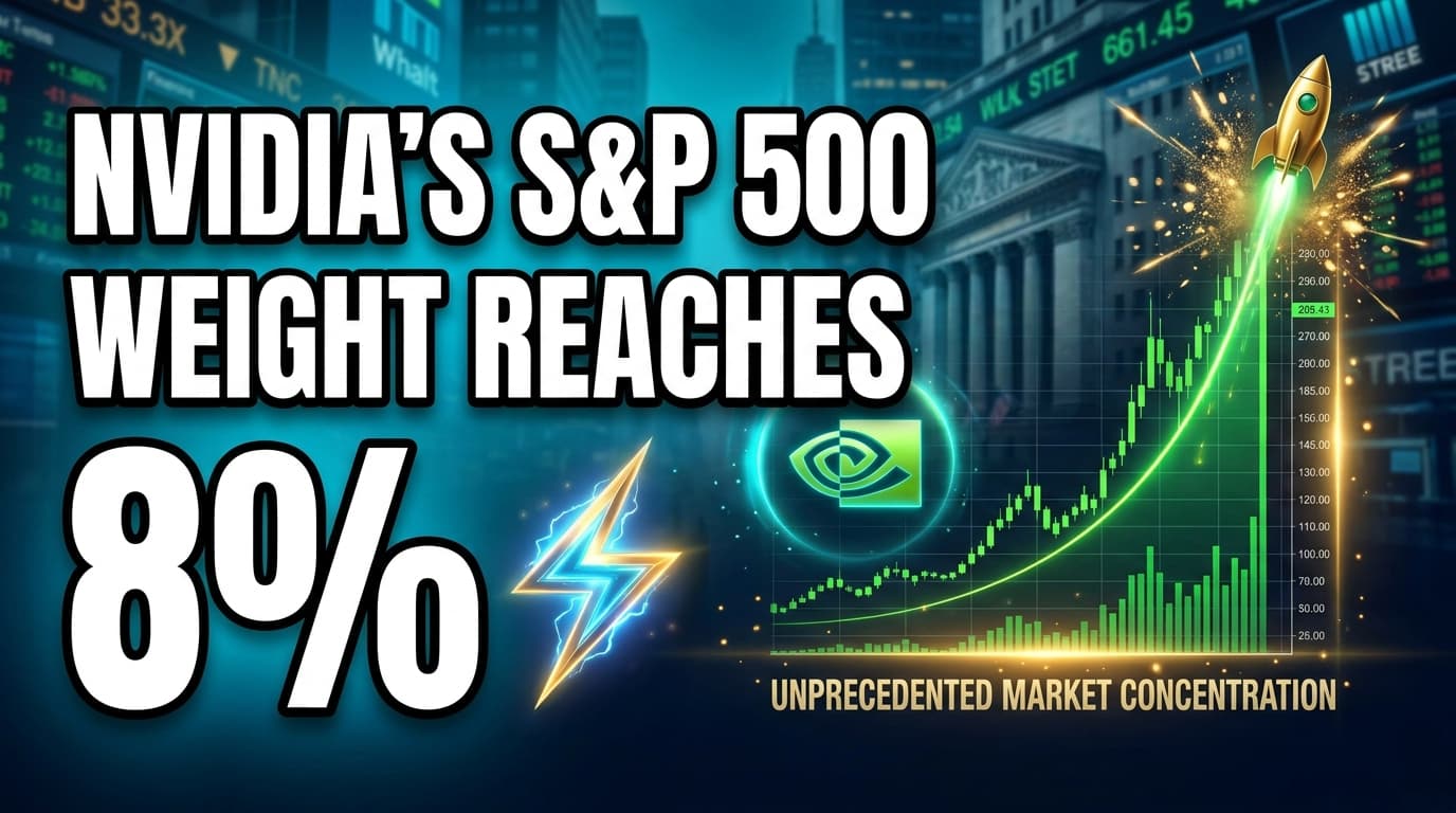 Nvidia's S&P 500 Weight Reaches 8%, Unprecedented Market Concentration
