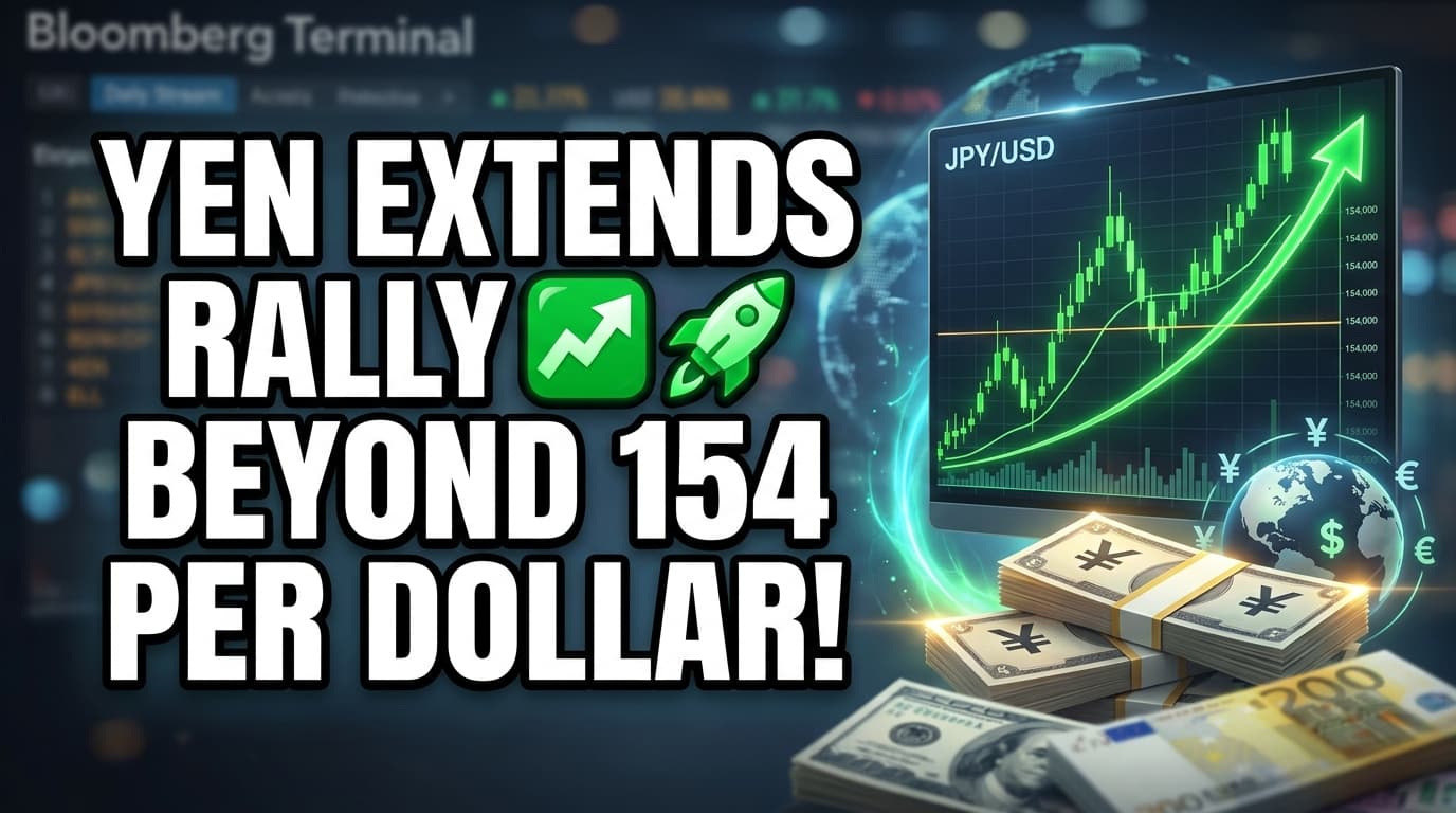 Yen Extends Rally, Trades Beyond 154 Per Dollar