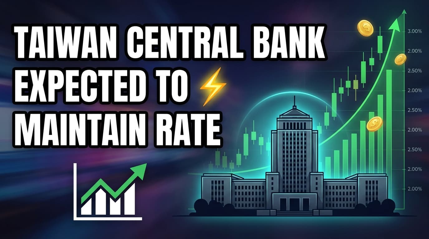 Taiwan Central Bank Expected to Maintain Benchmark Rate for 10th Quarter