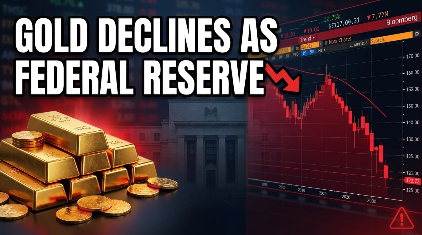 Gold Declines as Federal Reserve Adopts Hawkish Stance and Hikes Rates