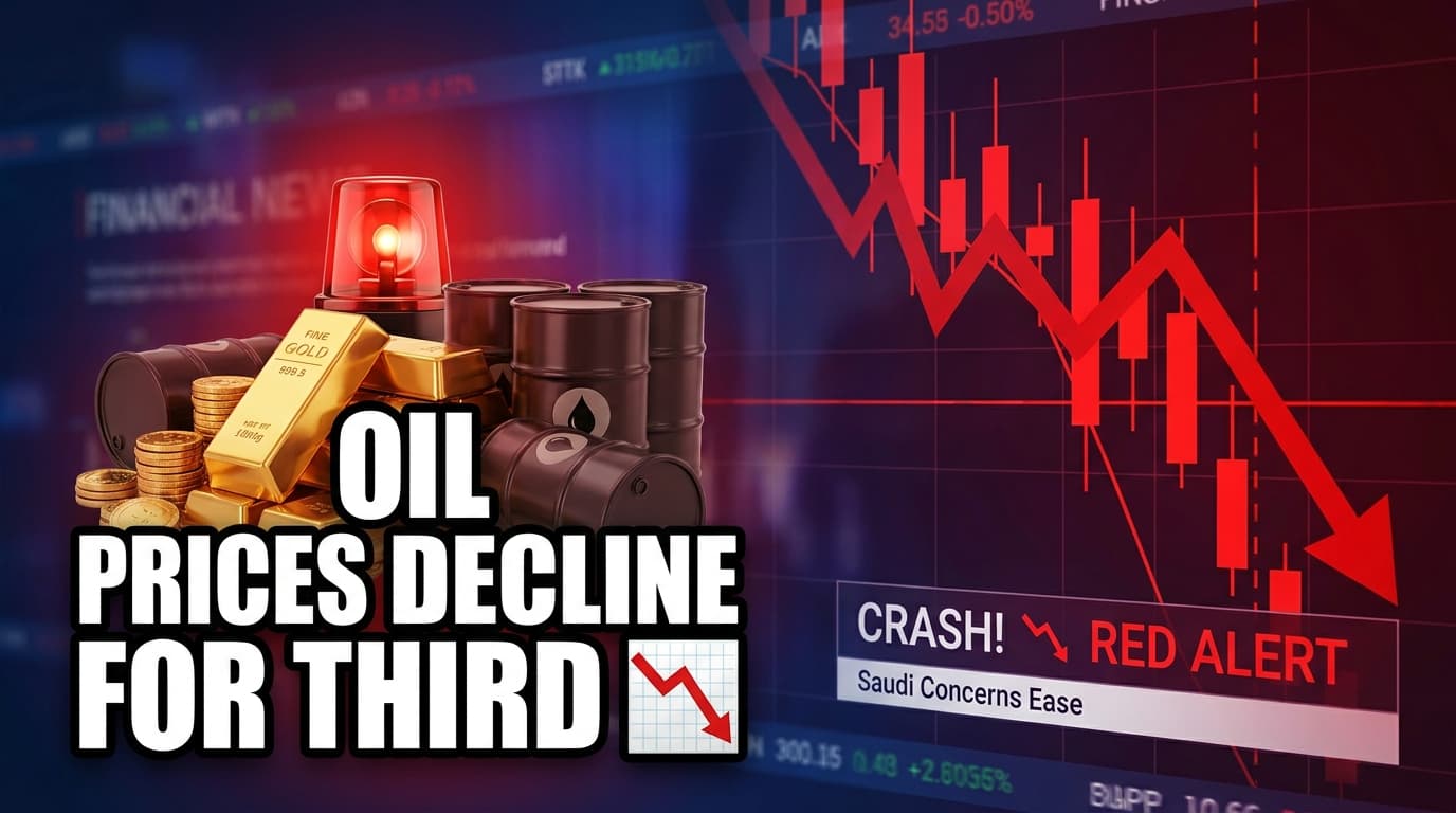 Oil Prices Decline for Third Day as Saudi Supply Concerns Ease