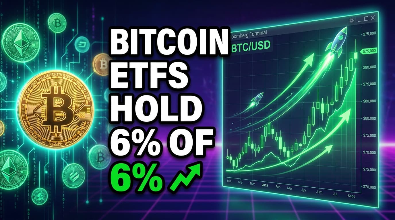 Bitcoin ETFs Hold 6% of Total Bitcoin Market Cap