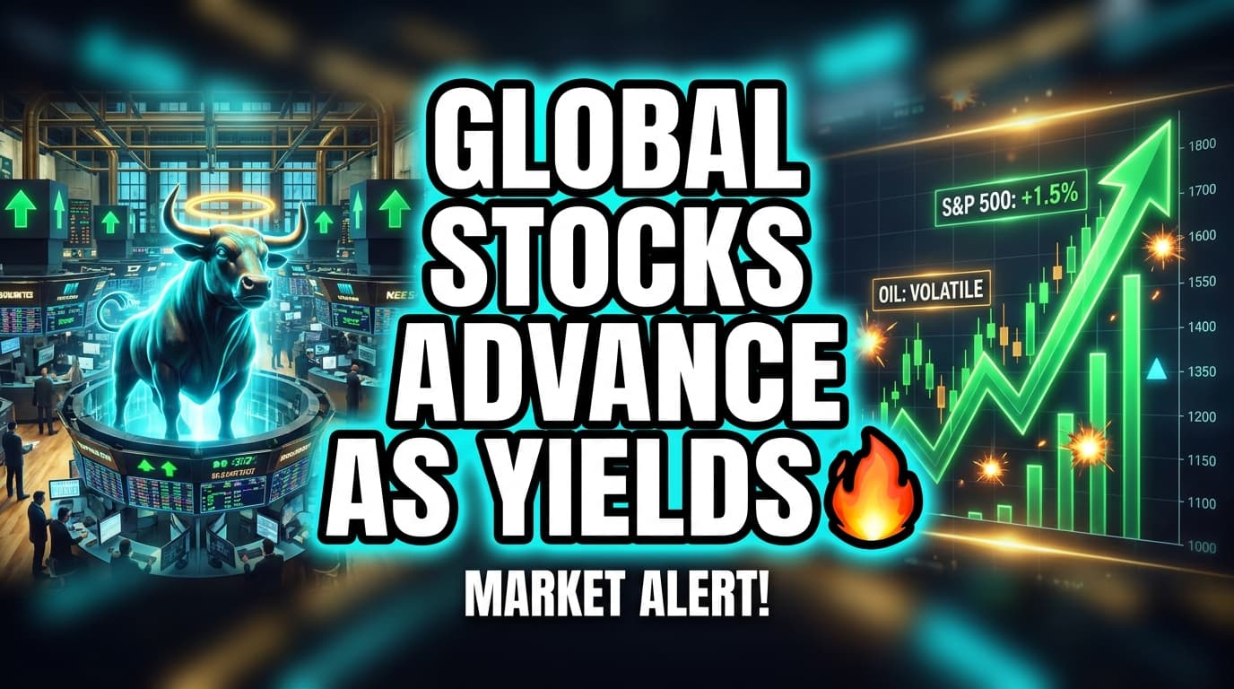 Global Stocks Advance as Yields Climb, Oil Prices Remain Volatile