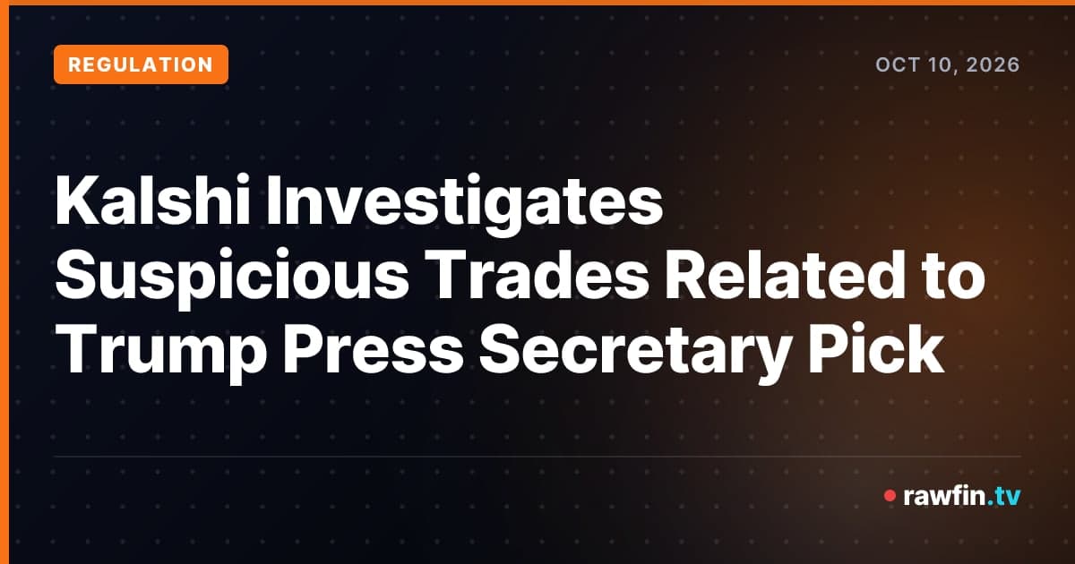 Kalshi Investigates Suspicious Trades Related to Trump Press Secretary Pick