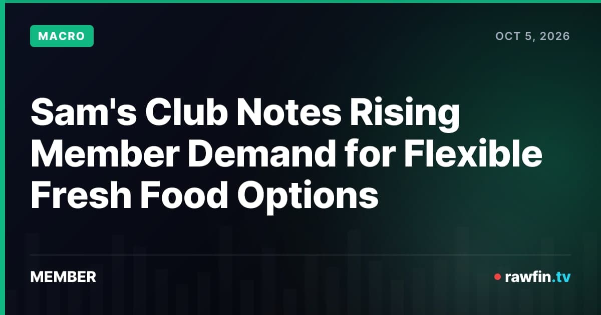 Sam's Club Notes Rising Member Demand for Flexible Fresh Food Options
