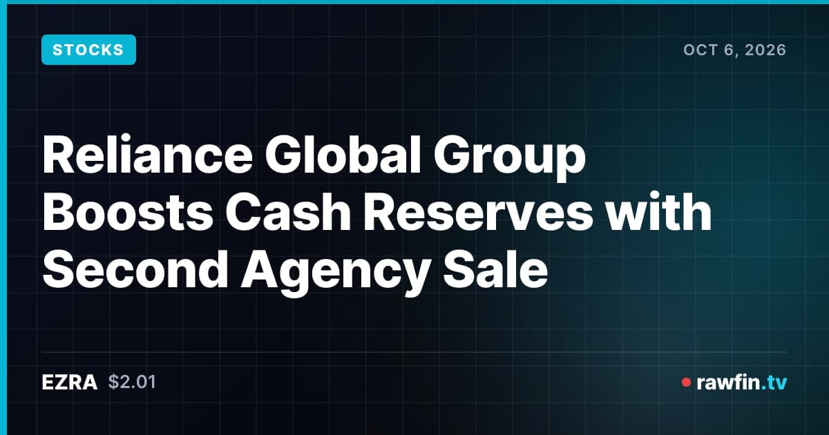 Reliance Global Group Boosts Cash Reserves with Second Agency Sale