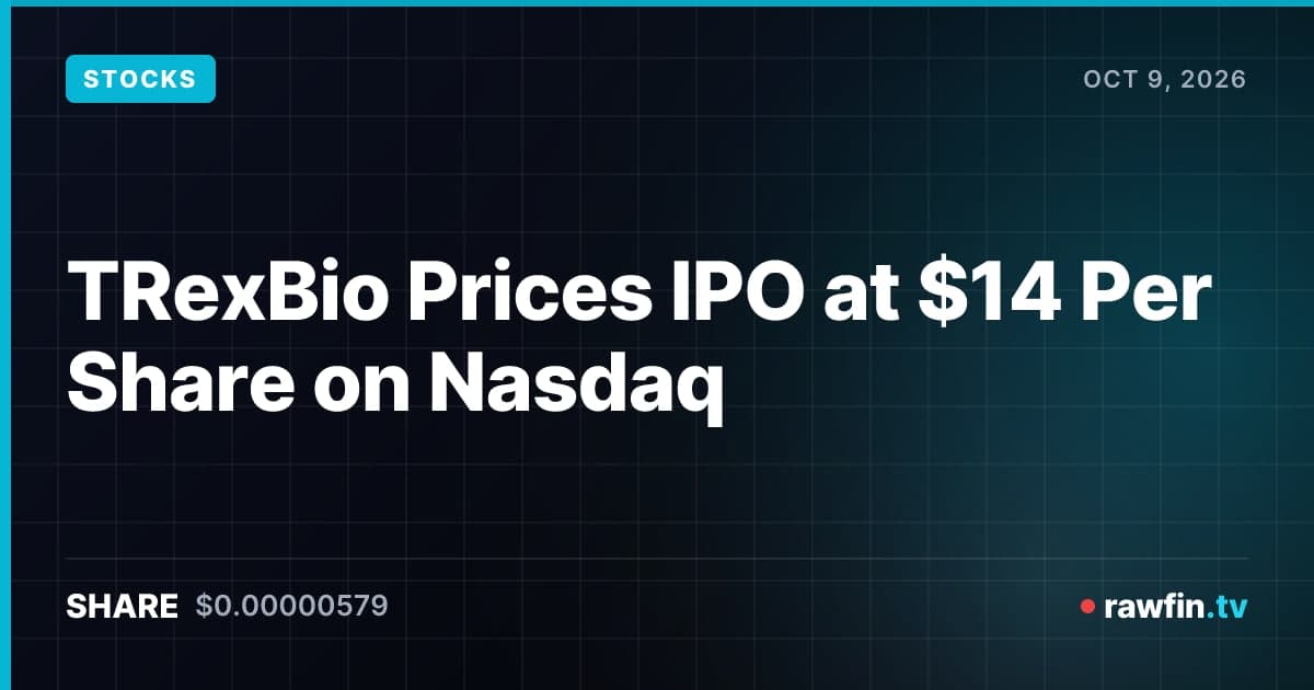 TRexBio Prices IPO at $14 Per Share on Nasdaq