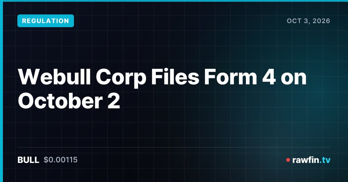 Webull Corp Files Form 4 on October 2