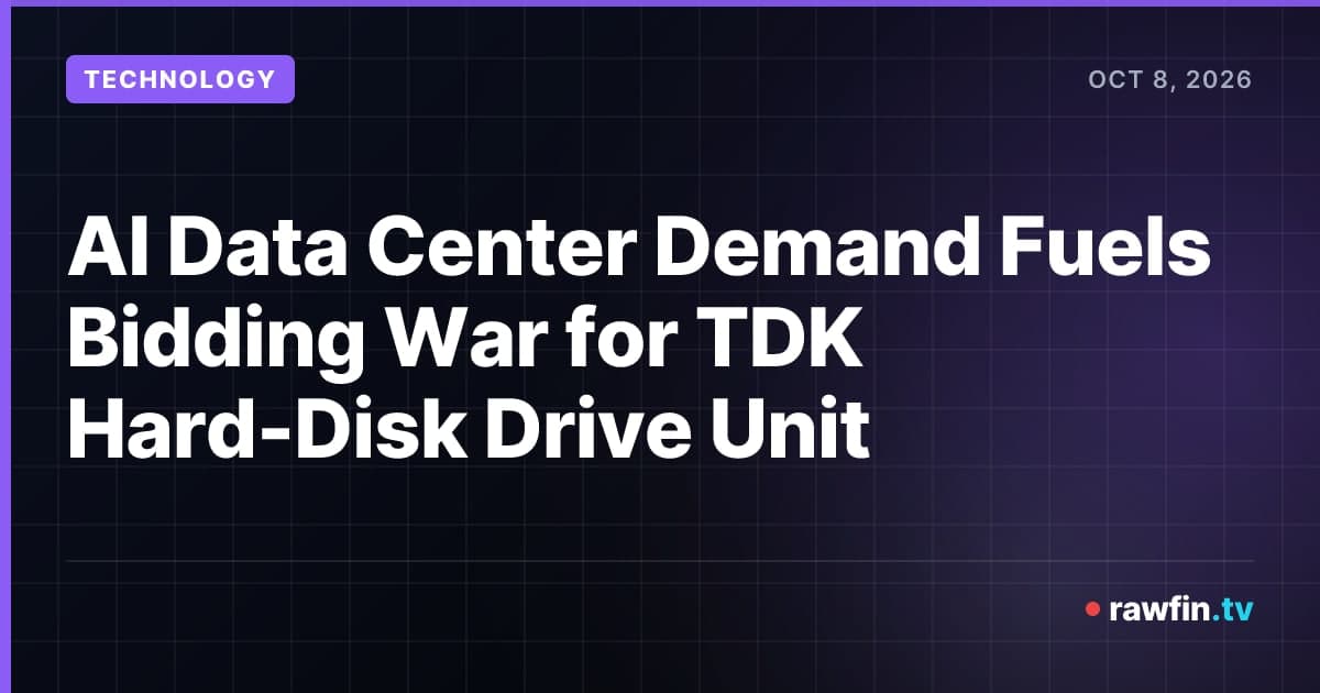 AI Data Center Demand Fuels Bidding War for TDK Hard-Disk Drive Unit