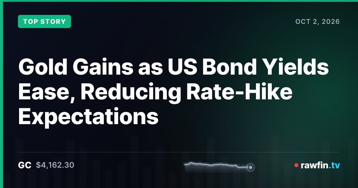 Gold Gains as US Bond Yields Ease, Reducing Rate-Hike Expectations