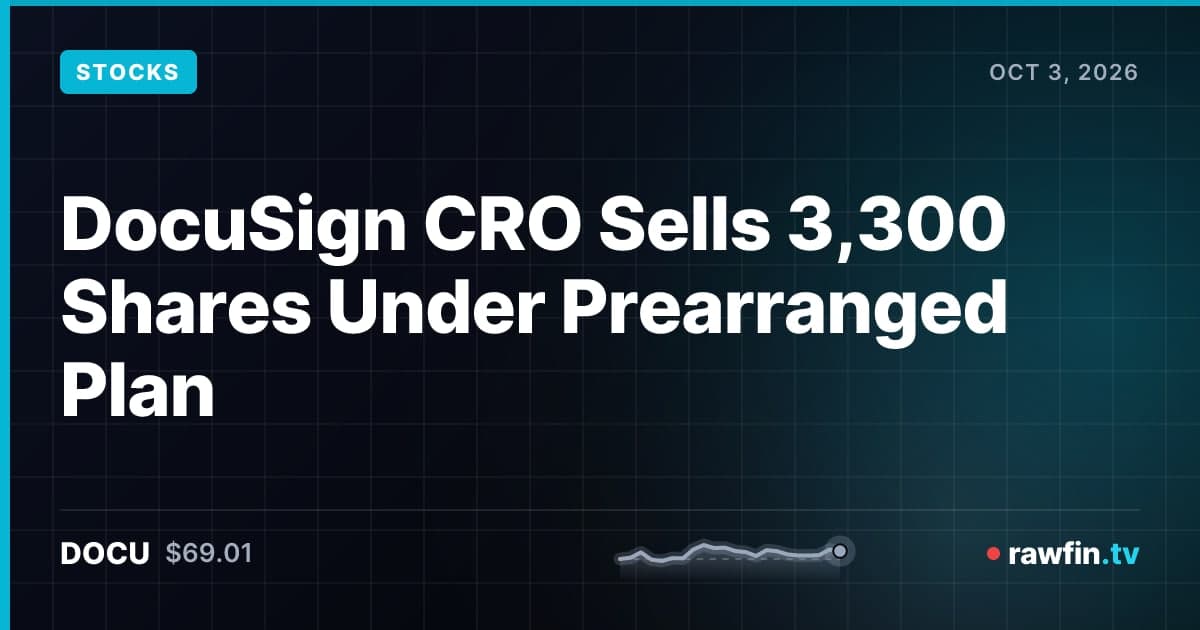 DocuSign CRO Sells 3,300 Shares Under Prearranged Plan