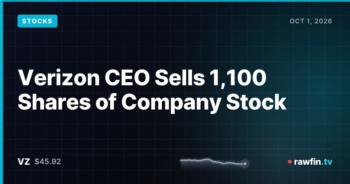 Verizon CEO Sells 1,100 Shares of Company Stock
