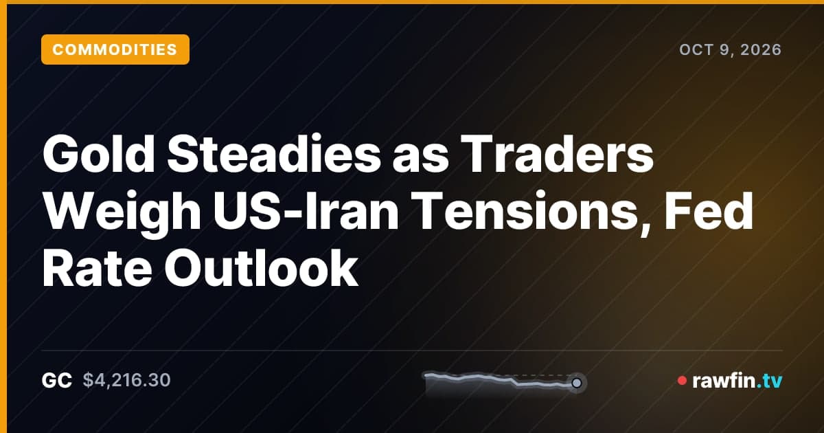 Gold Steadies as Traders Weigh US-Iran Tensions, Fed Rate Outlook