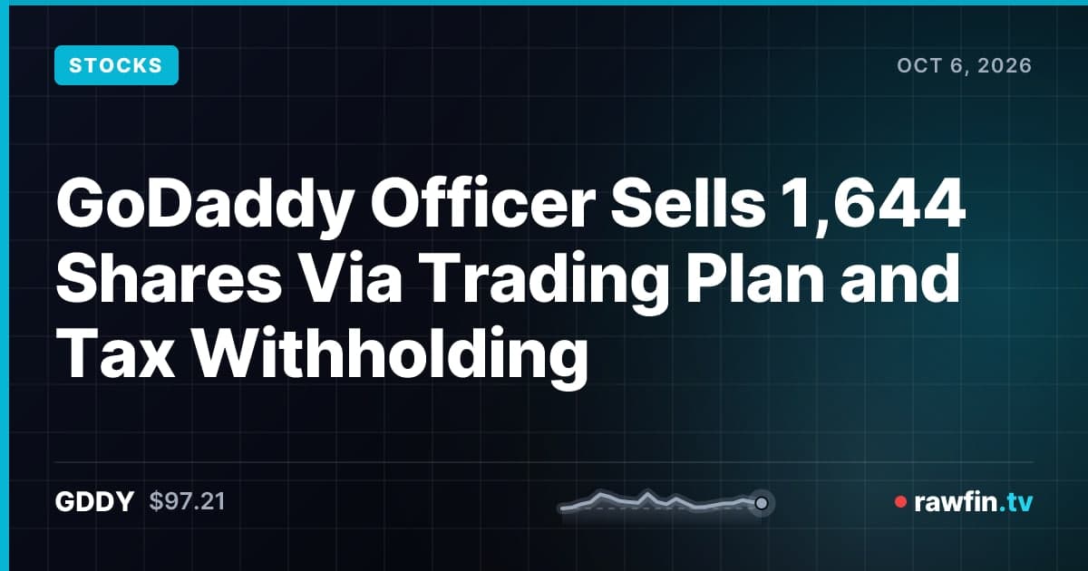 GoDaddy Officer Sells 1,644 Shares Via Trading Plan and Tax Withholding