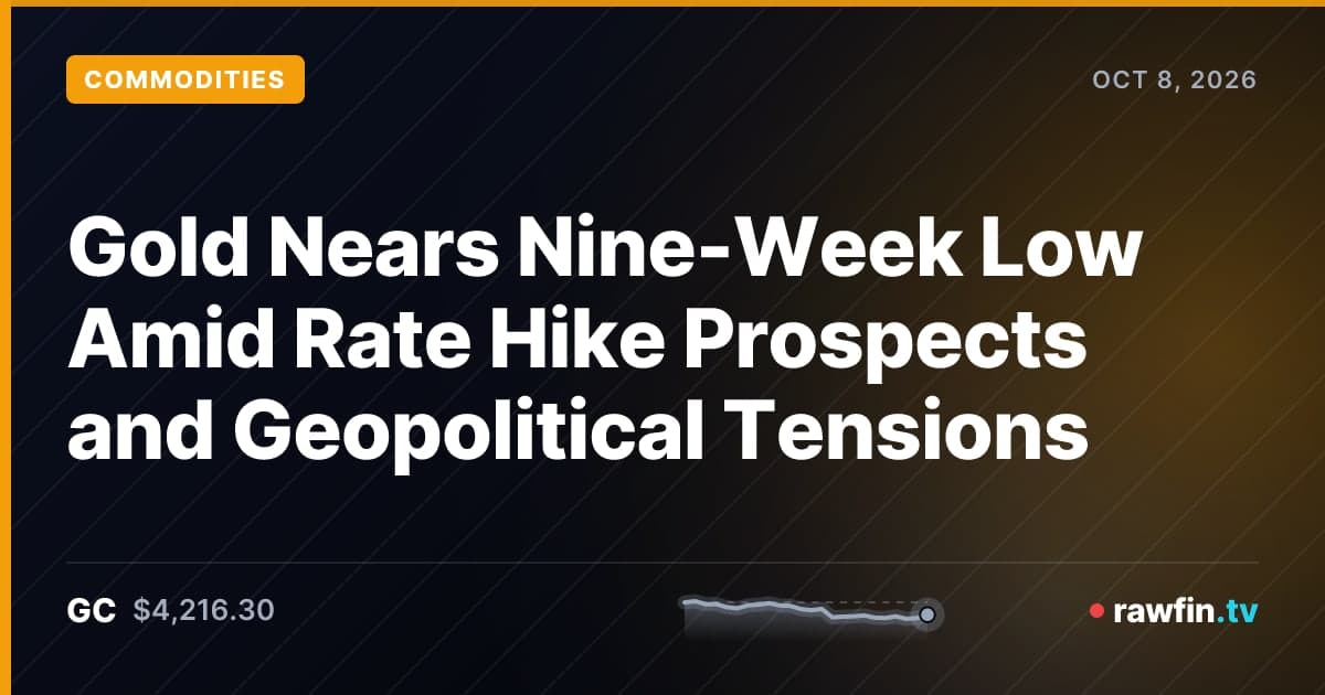 Gold Nears Nine-Week Low Amid Rate Hike Prospects and Geopolitical Tensions