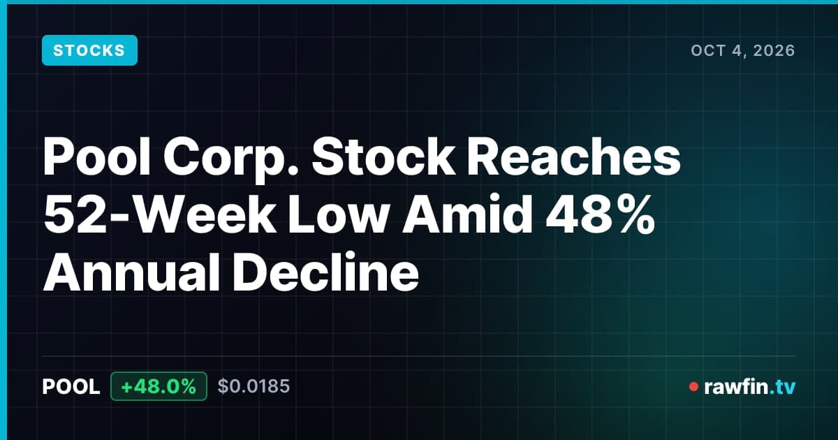 Pool Corp. Stock Reaches 52-Week Low Amid 48% Annual Decline
