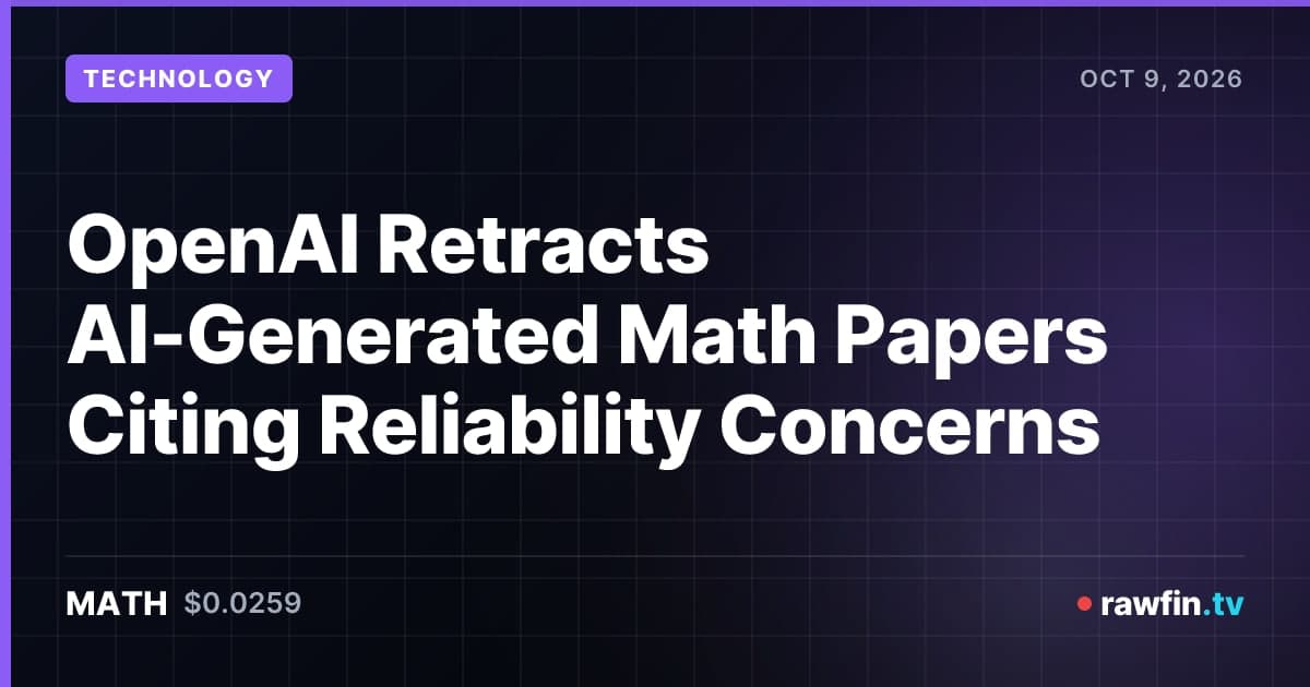 OpenAI Retracts AI-Generated Math Papers Citing Reliability Concerns